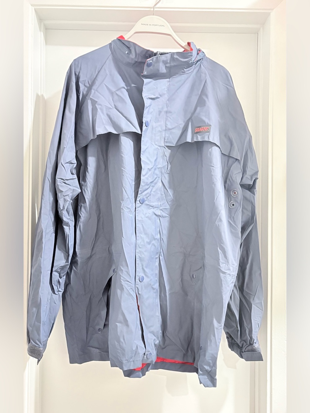 Men's Light Blue Waterproof Raincoat with Hood